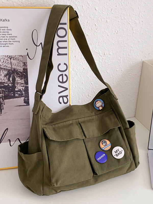 Badge Design Large Crossbody Bag
