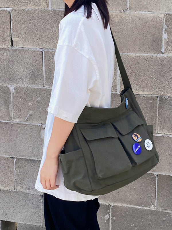 Badge Design Large Crossbody Bag