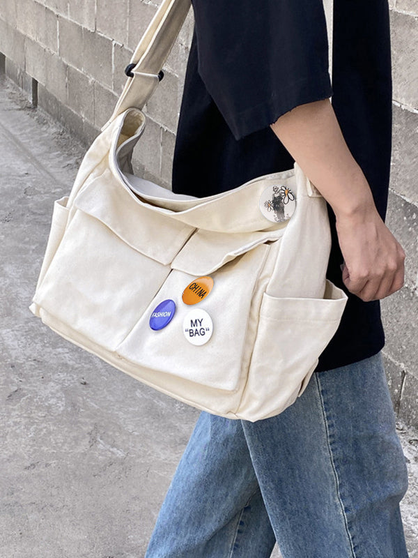Badge Design Large Crossbody Bag