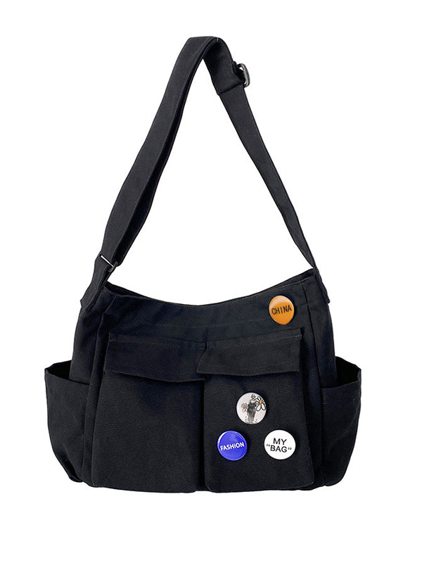Badge Design Large Crossbody Bag