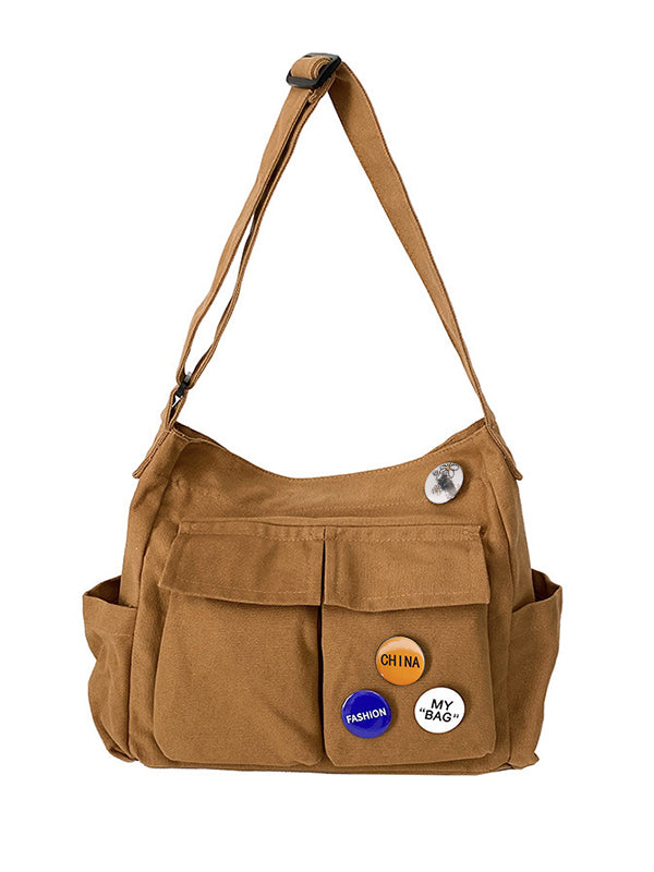 Badge Design Large Crossbody Bag