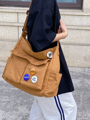 Badge Design Large Crossbody Bag