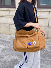 Badge Design Large Crossbody Bag