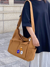 Badge Design Large Crossbody Bag