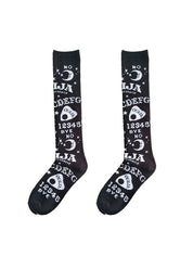Mixed Pattern Black Long Socks