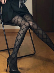 Geometric Pattern Sheer Tights