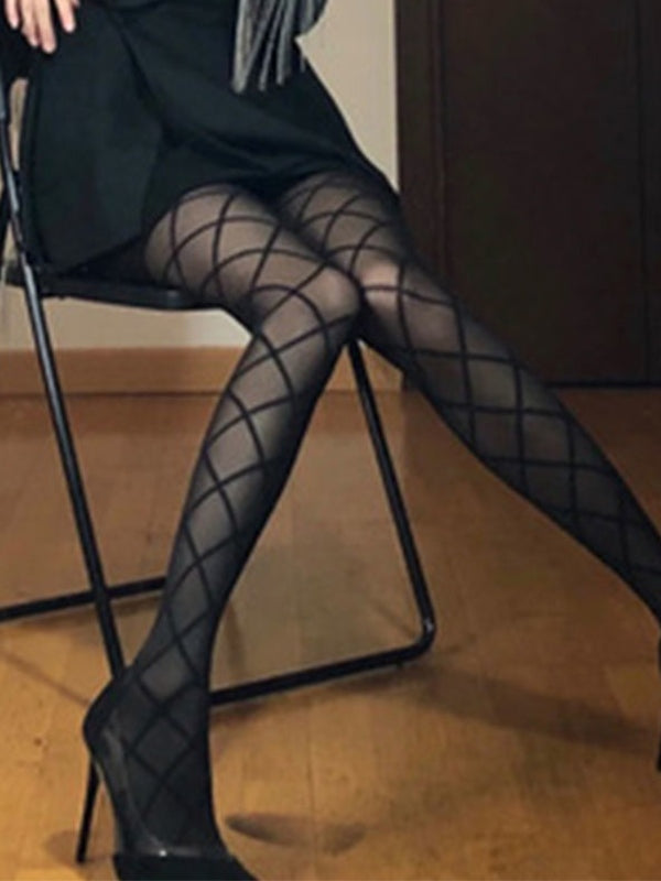 Geometric Pattern Sheer Tights