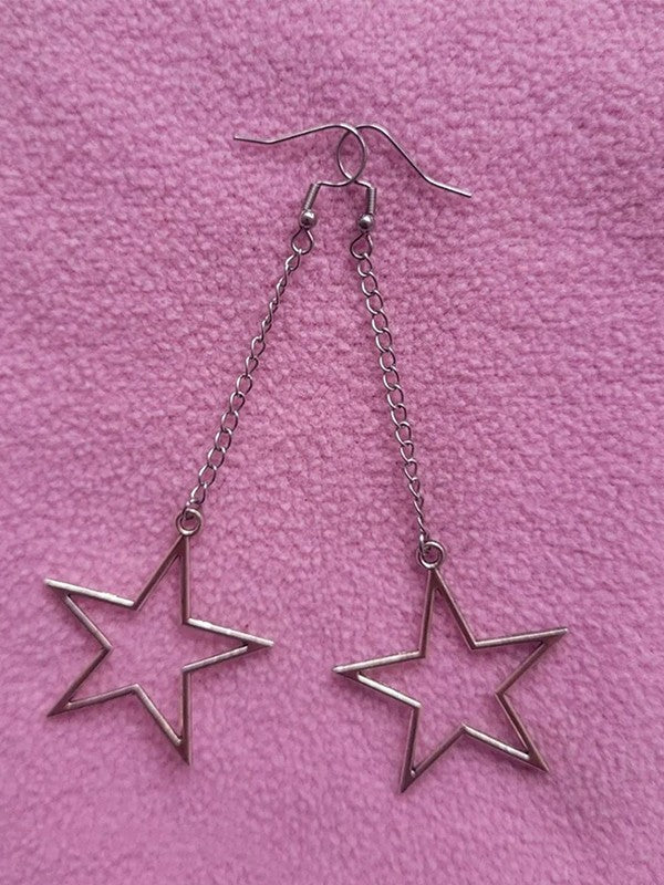 Hollow Out Star Drop Earrings
