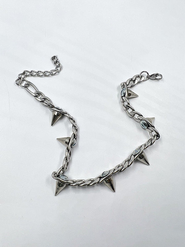 Men's Punk Stud Chain Necklace