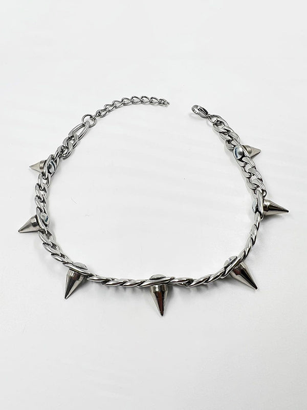 Men's Punk Stud Chain Necklace