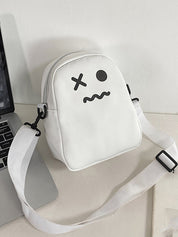 Cartoon Face White Crossbody Bag