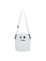 Cartoon Face White Crossbody Bag