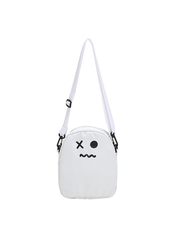 Cartoon Face White Crossbody Bag