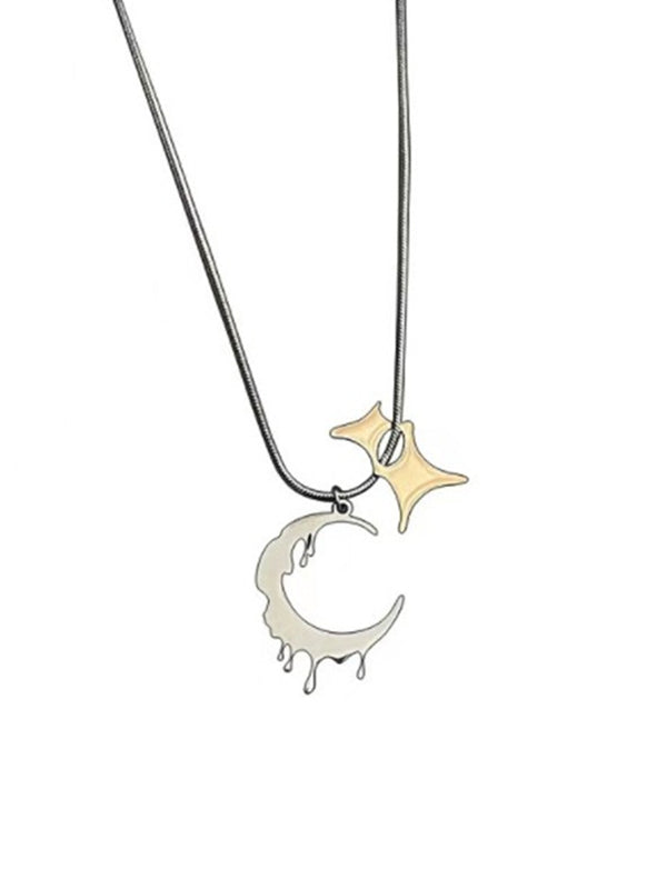 Men's Drip Crescent Moon Necklace