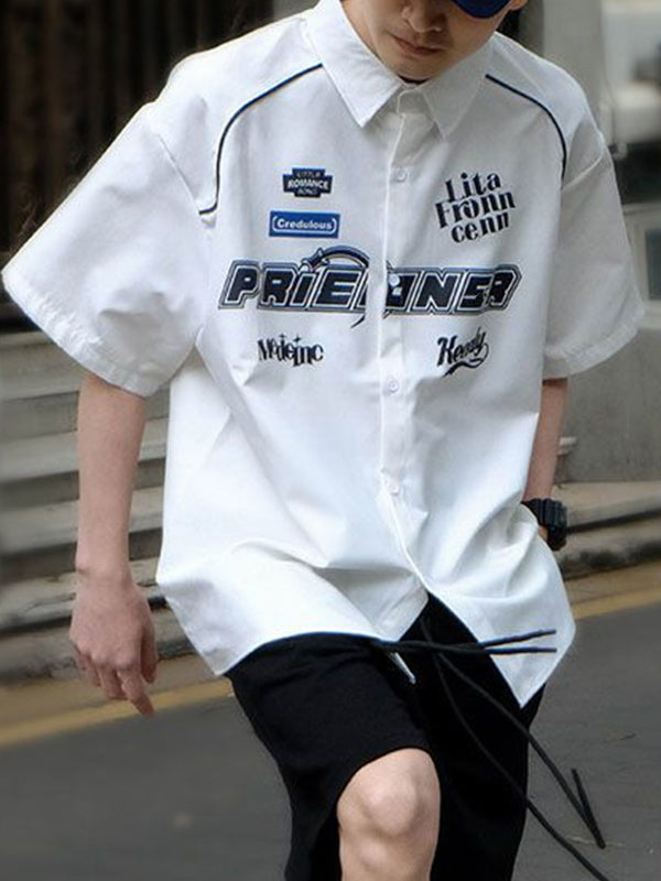 Men's Vintage Logo Motorcycle Short Sleeve Shirt