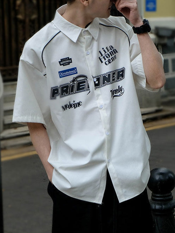 Men's Vintage Logo Motorcycle Short Sleeve Shirt