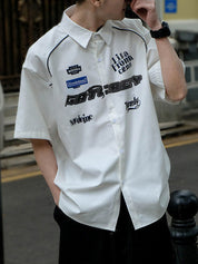 Men's Vintage Logo Motorcycle Short Sleeve Shirt