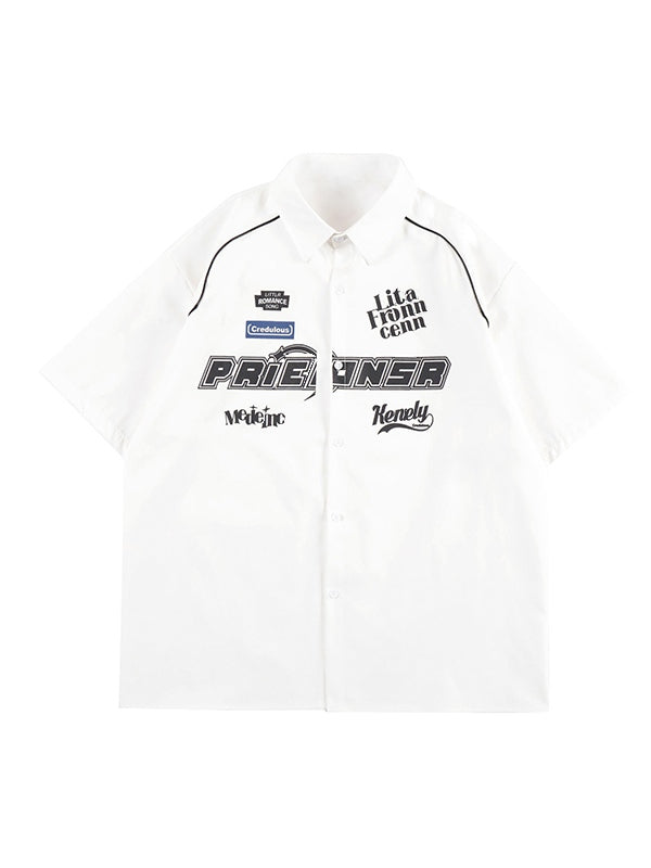 Men's Vintage Logo Motorcycle Short Sleeve Shirt