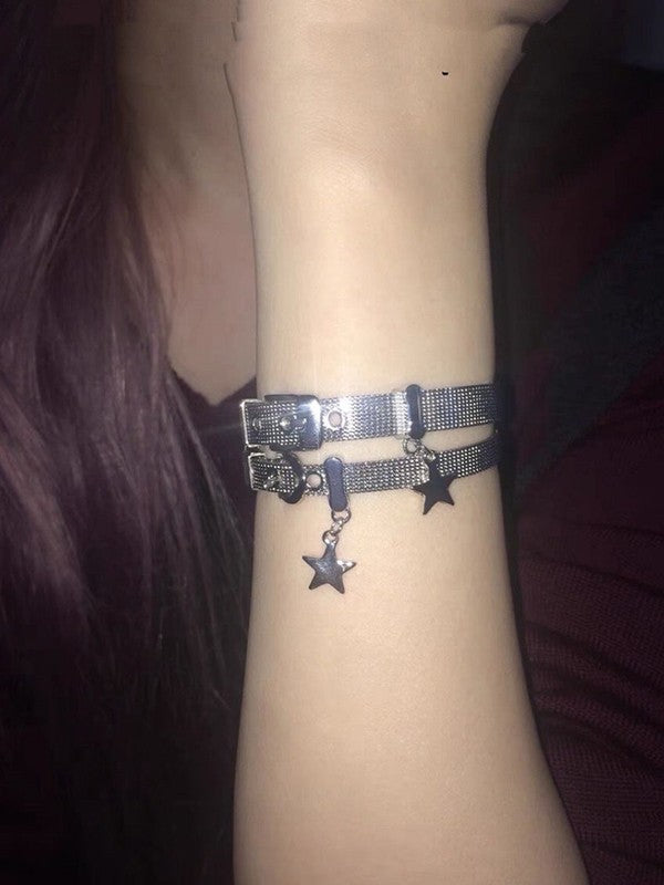 Adjustable Titanium Steel Star Pendant Bracelet