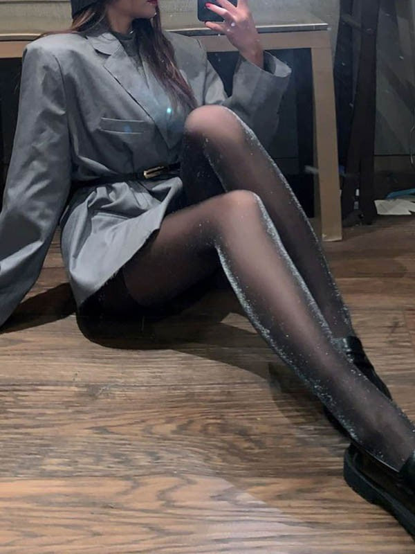 Black Metallic Sheer Pantyhose