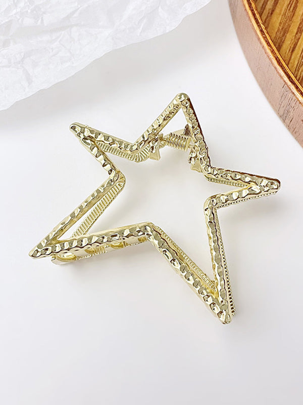Hollow Out Metal Star Hair Claw Clip