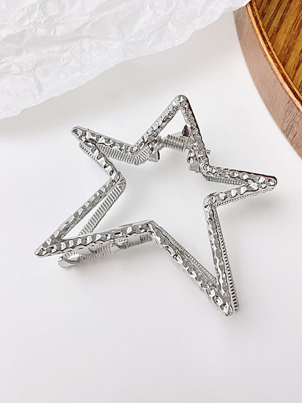 Hollow Out Metal Star Hair Claw Clip