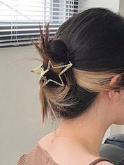 Hollow Out Metal Star Hair Claw Clip