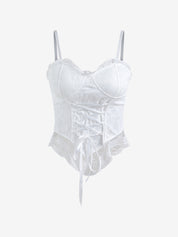 Tie Front Lace Corset Top