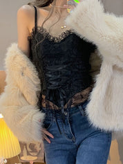 Tie Front Lace Corset Top