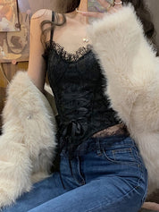 Tie Front Lace Corset Top