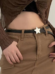 Skinny Y2K Star Buckle Belt