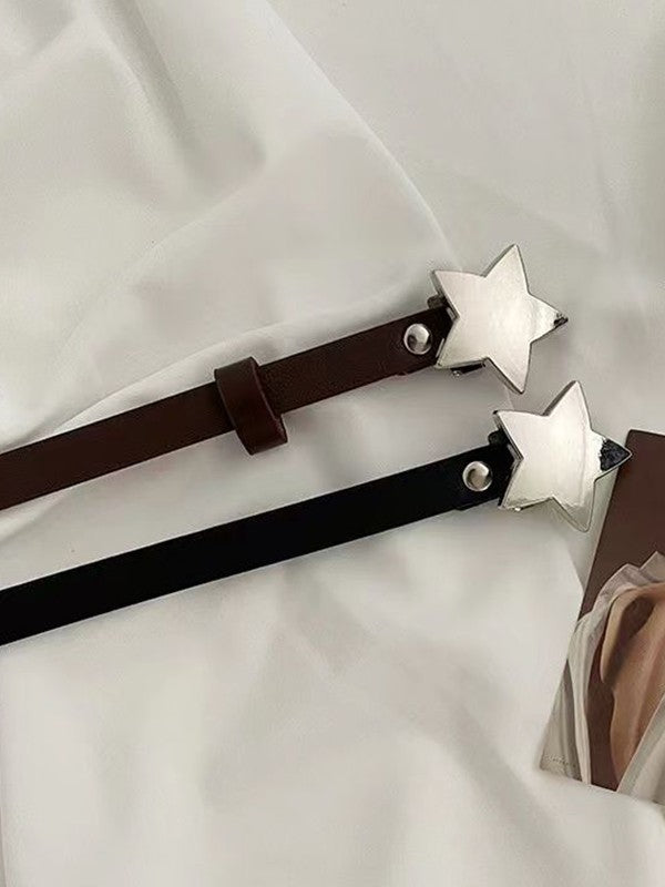 Skinny Y2K Star Buckle Belt
