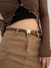 Skinny Y2K Star Buckle Belt