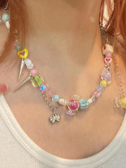 Summer Love Color Candy Beads Necklace