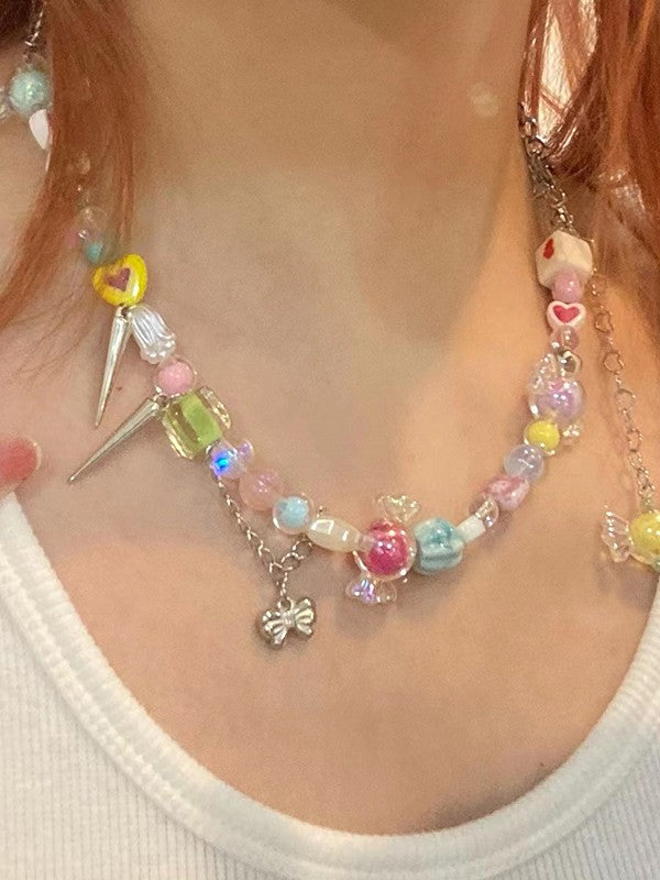 Summer Love Color Candy Beads Necklace