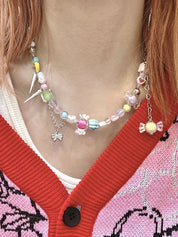 Summer Love Color Candy Beads Necklace