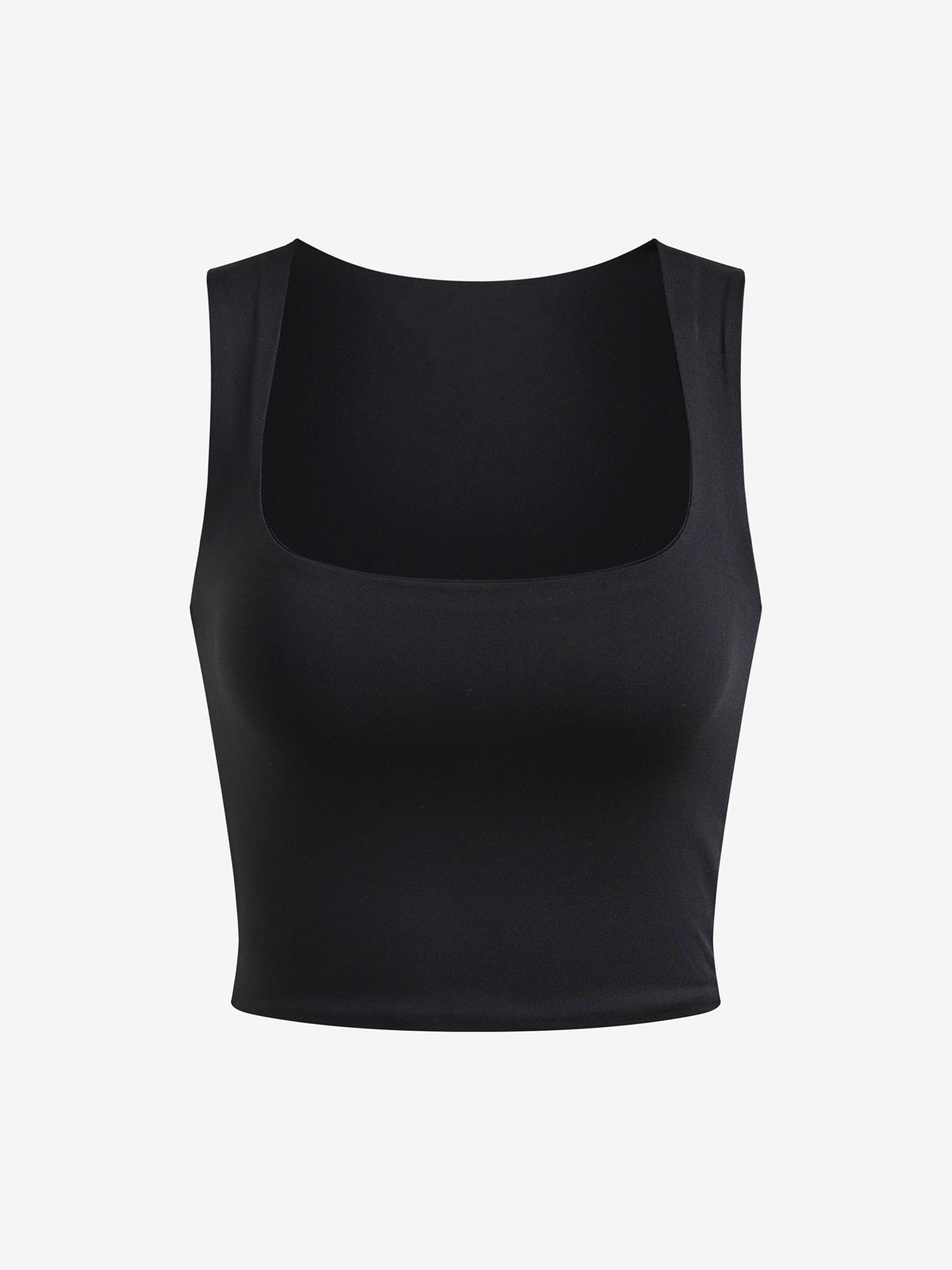 Simple Black Cropped Tank Top