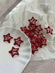 1pc Red Star Pattern Hair Clip
