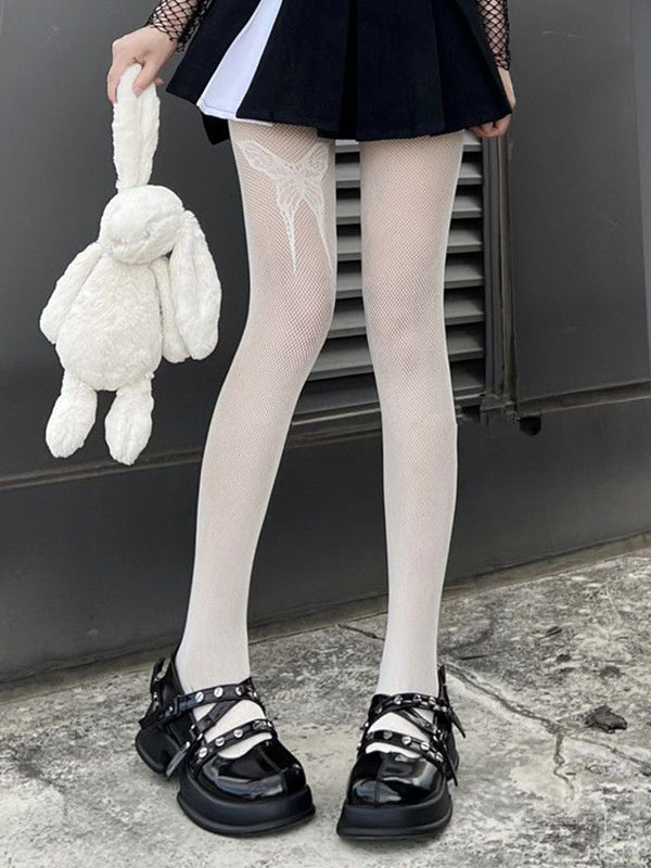 Y2K Butterfly Fishnet Tights