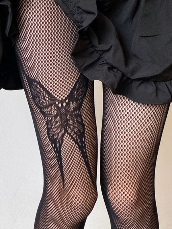 Y2K Butterfly Fishnet Tights