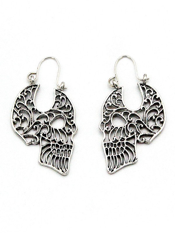 Hollow Out Skull Earrings