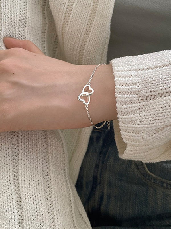 Interlocking Heart Charm Bracelet