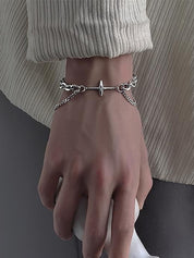 Double Layered Tag Star Charm Bracelet