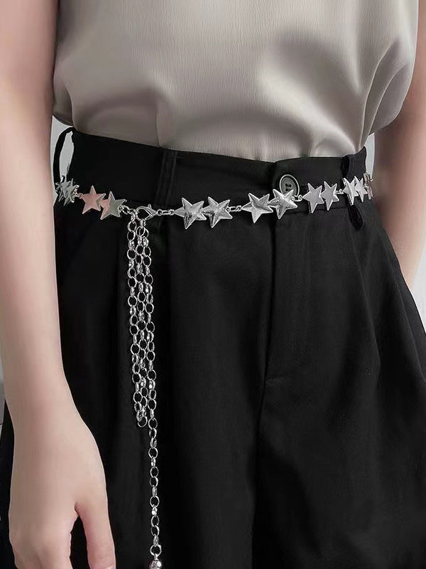 Metallic Star Charm Chain Belt