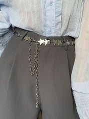 Metallic Star Charm Chain Belt