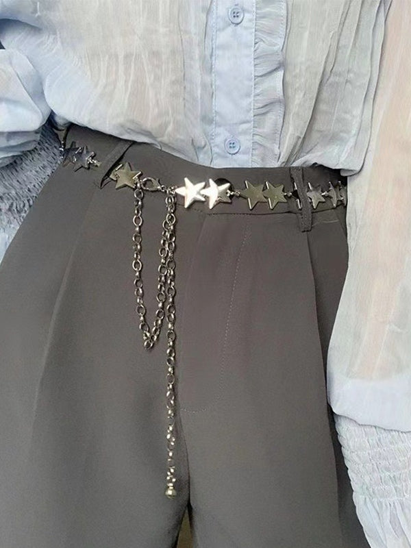 Metallic Star Charm Chain Belt