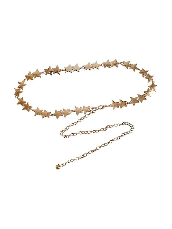 Metallic Star Charm Chain Belt