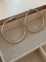 Silver Medium Hoop Earrings