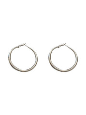 Silver Medium Hoop Earrings
