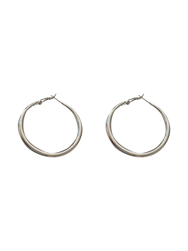Silver Medium Hoop Earrings